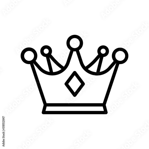 Crown Icon. Line Art Style Design Isolated On White Background