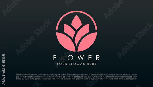 Lotus flower yoga logo design vector.