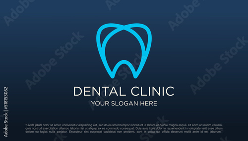 dental clinic tooth logo design vector illustration.