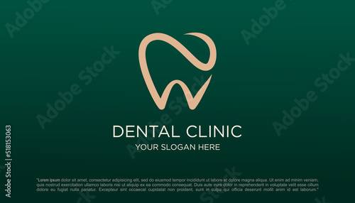 dental clinic tooth logo design vector illustration.