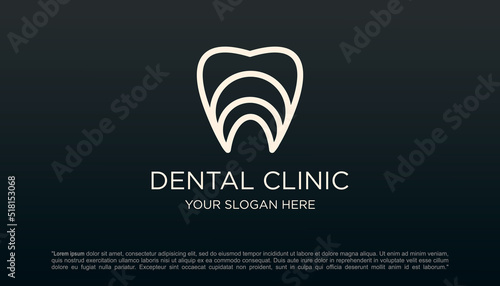 dental clinic tooth logo design vector illustration.