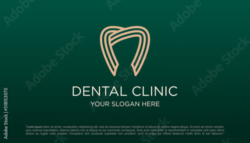 dental clinic tooth logo design vector illustration.