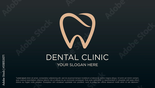 dental clinic tooth logo design vector illustration.