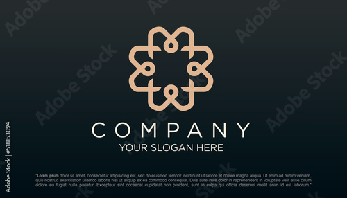 circular modern logo combined letter M W B concept