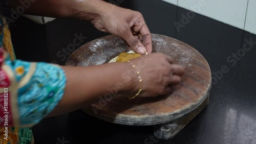 Puranpoli on the occasion of Holi Festival also known as Holige, is an Indian sweet flatbread. Puran puri, Puran poli, Holige, Obbattu, or Bobbattlu, is a traditional Indian sweet. photo