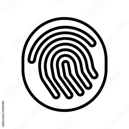 Fingerprint Icon. Line Art Style Design Isolated On White Background