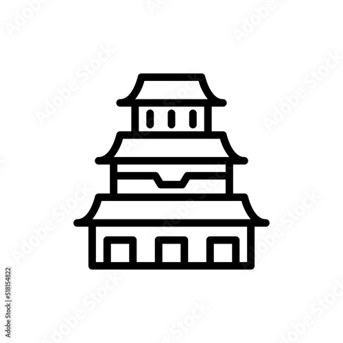Himeji Castle Icon. Line Art Style Design Isolated On White Background © simple Icon