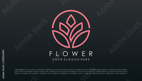 Lotus flower yoga logo design vector.