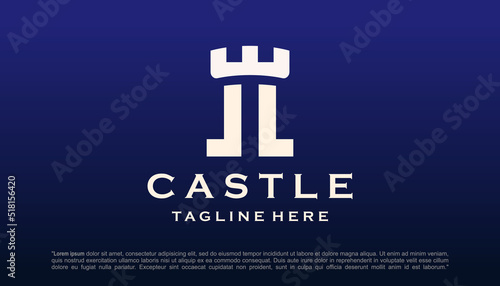 Castle Logo Design Template Flat Style Vector
