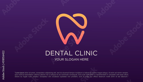 dental clinic tooth logo design vector illustration.