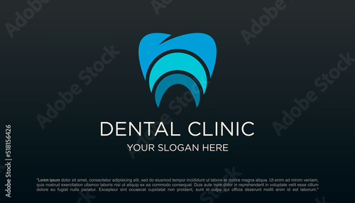 dental clinic tooth logo design vector illustration.