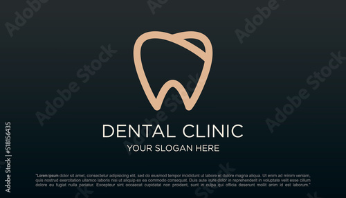 dental clinic tooth logo design vector illustration.