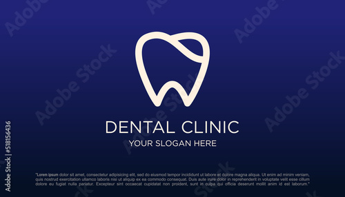 dental clinic tooth logo design vector illustration.