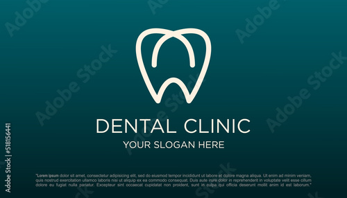 dental clinic tooth logo design vector illustration.