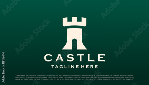 Castle Logo Design Template Flat Style Vector