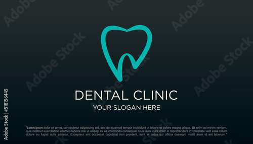 dental clinic tooth logo design vector illustration.