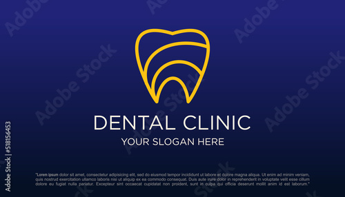 dental clinic tooth logo design vector illustration.