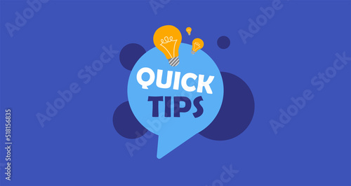 Quick tips, helpful tricks vector logos, emblems and banners.
