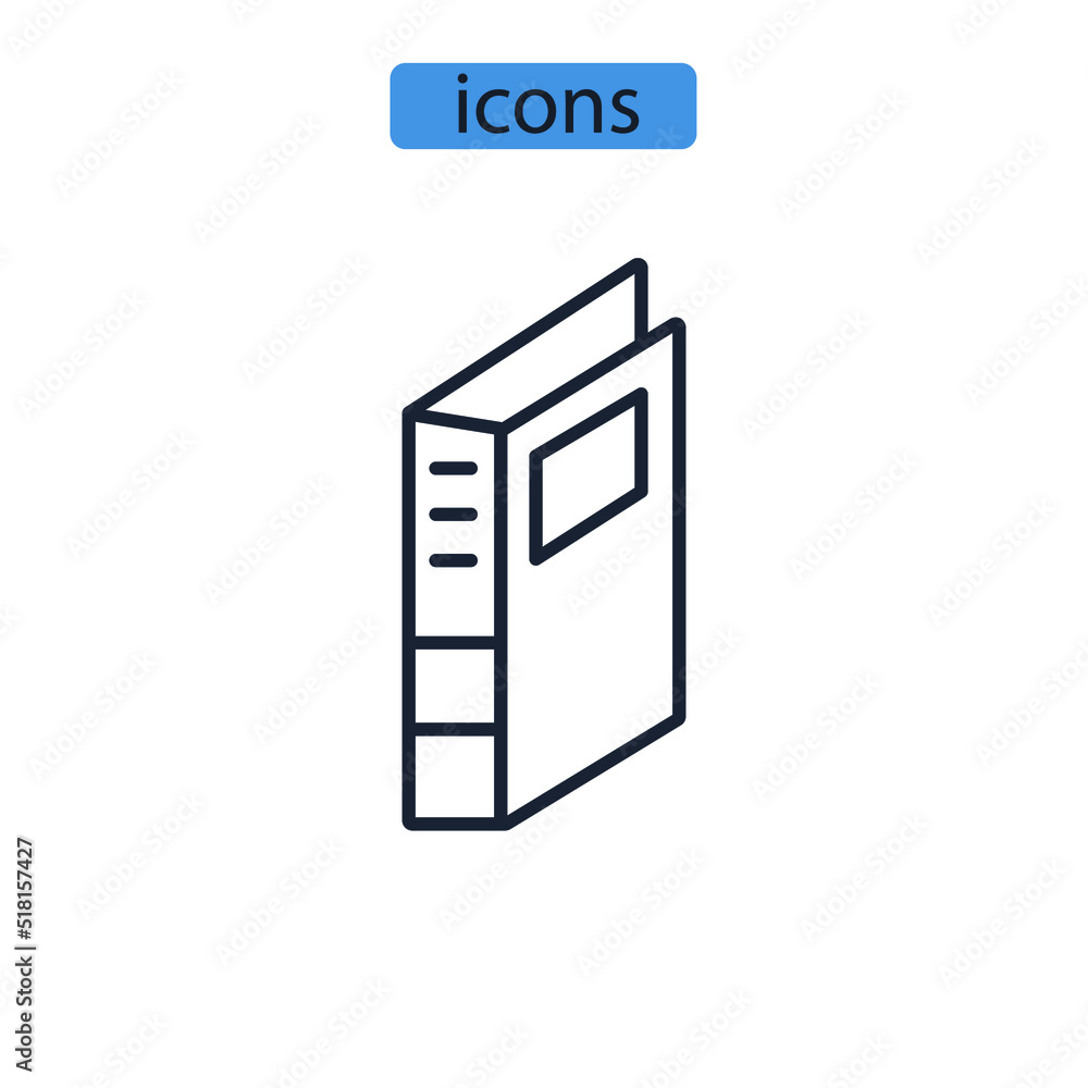 three ring binder icons symbol vector elements for infographic web three ring binder icons symbol vector elements for infographic web