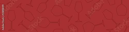 banner with wine glasses - vector illustration