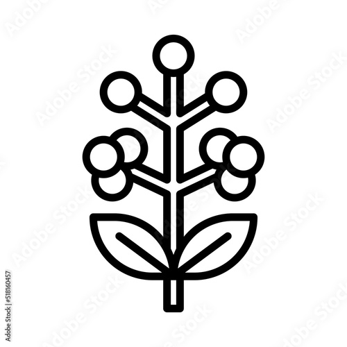 Wattle Icon. Line Art Style Design Isolated On White Background