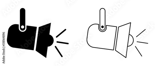 Spotlight filled and outline icons. Vector illustration isolated on white background