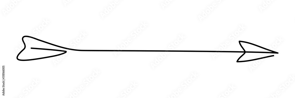 Flying shaft target arrow. Continuous line drawing arrow. Vector illustration isolated on white. Flying shaft target arrow. Continuous line drawing arrow. Vector illustration isolated on white.