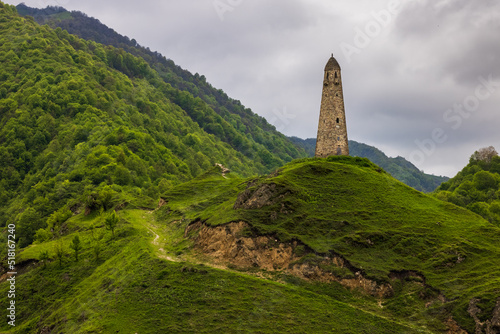 watchtower in the mountains of Chechnya photo