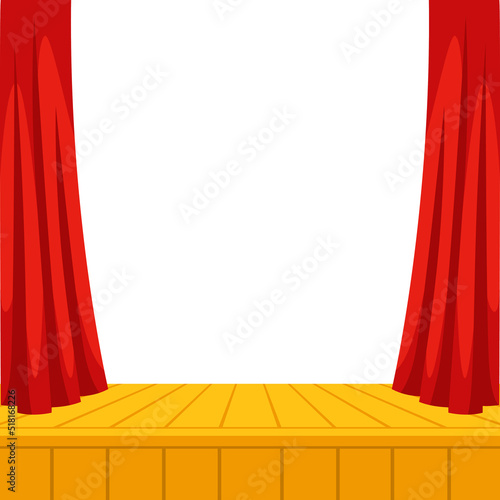 Background with curtains stage. Illustration for theatrical performance.