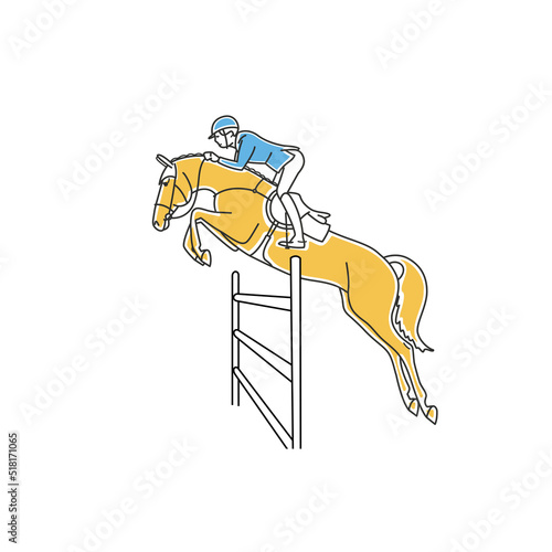 Equestrian show jumping vector icon. Simple element illustration. Can be used for web and mobile