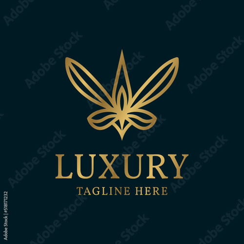 abstract flower luxury ornament vintage logo design element