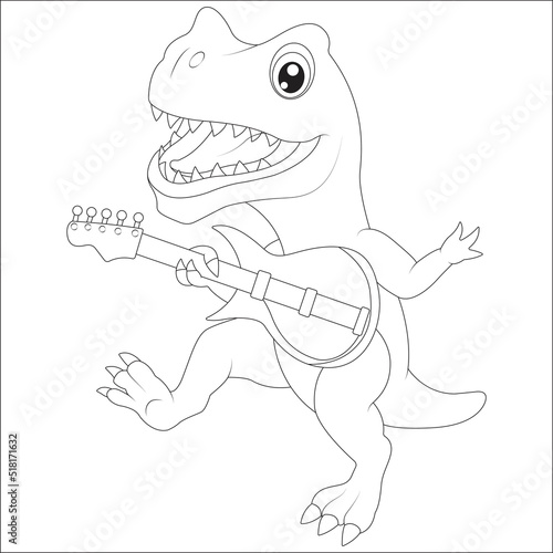 funny dinosaur coloring page for kids