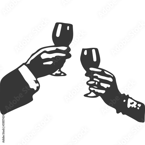 Cheers Vintage Illustration Vector
