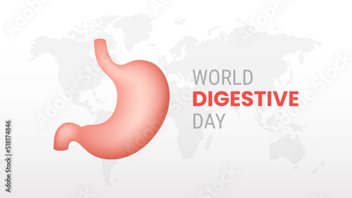 World Digestive day on white background