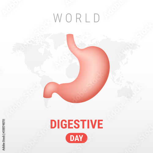 World Digestive day on white background