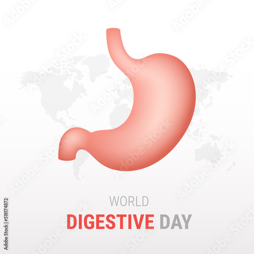 World Digestive day on white background