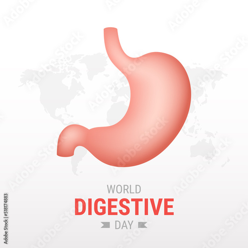 World Digestive day on white background