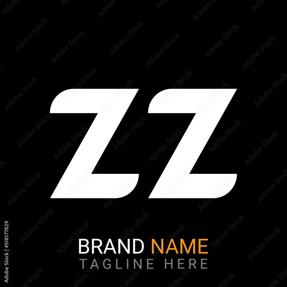 ZZ Letter Logo design. black background. ZZ Letter Logo design. black background.