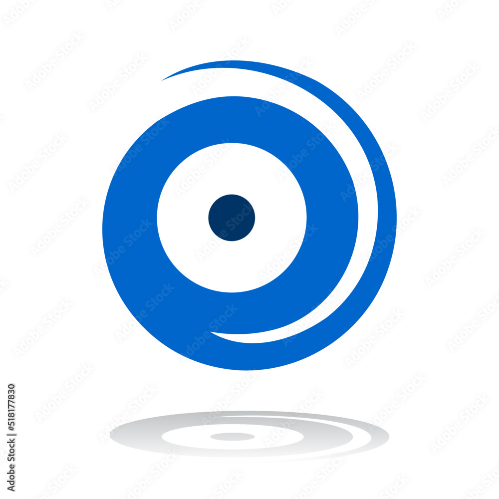 Spiral Element for Design. Abstract Blue Icon. Spiral Element for Design. Abstract Blue Icon.