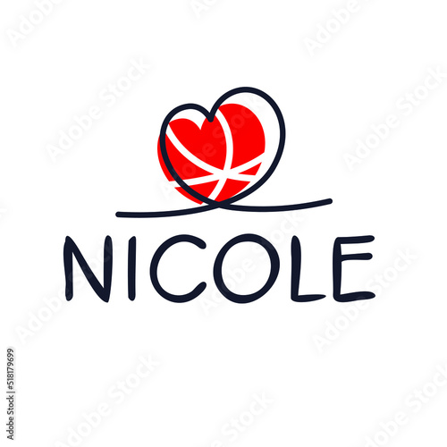 Photos (Nicole) name, Vector illustration.