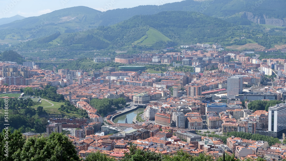 View on the city of Bilbao in Spain