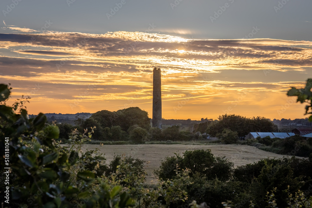 Sunset Behind Grangefertagh Round Tower, County Kilkenny