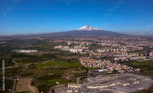 Visuale aerea della città di Catania