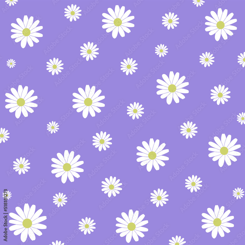 white flowers on a purple background
