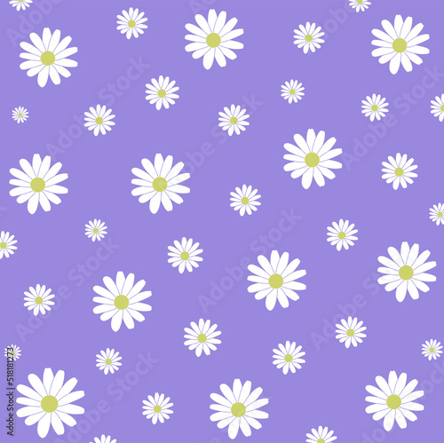 white flowers on a purple background