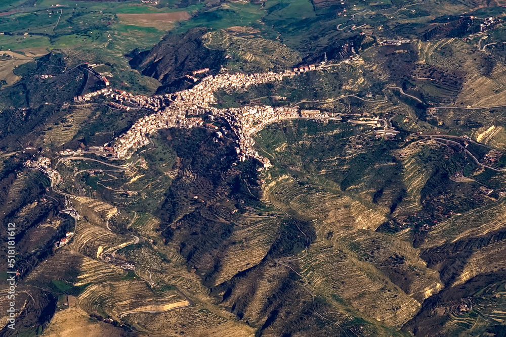 Εκτύπωση καμβά visuale aerea della città di Centuripe