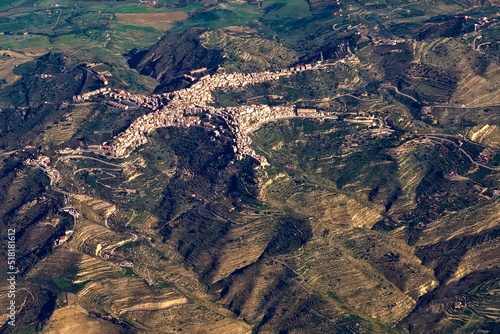 Εκτύπωση καμβά visuale aerea della città di Centuripe