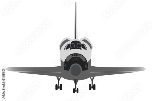 Obraz na płótnie Space Shuttle front view isolated on white background. Vector illustration. w salonie