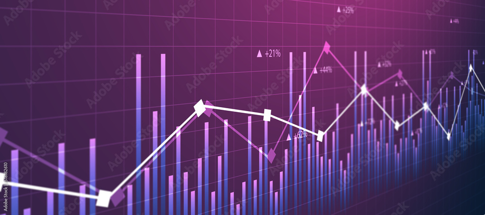 Naklejka premium grafico economia, istogrammi, statistiche 