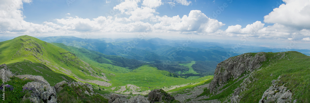 landscape with mountains and blue sky